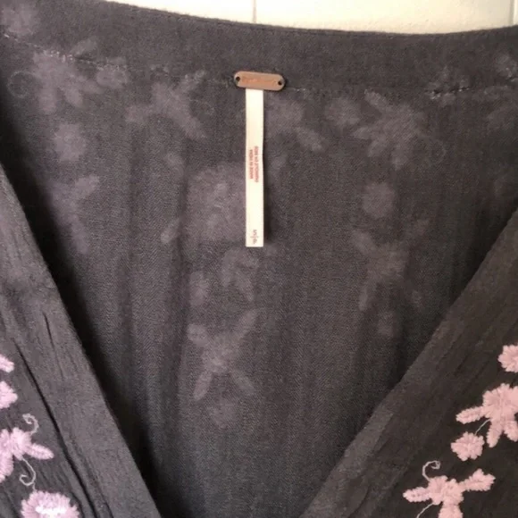 Free People Embroidered Tie Waist Midi Dress - Picture 9 of 10